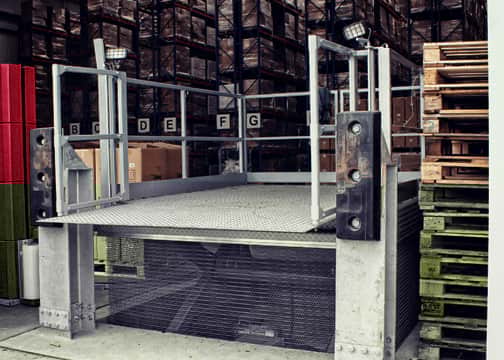 loading bay at entrance to factory
